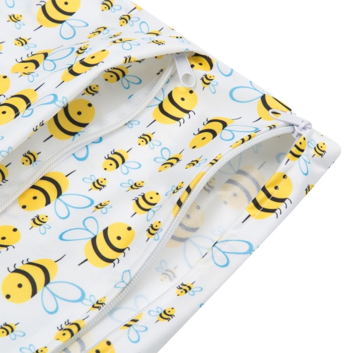 ALVABABY Diaper Wet/Dry Bag Waterproof Reusable with Two Zippered Pockets for Cloth Diapers, Swimsuits, Travel, and Gym (L-H117A)