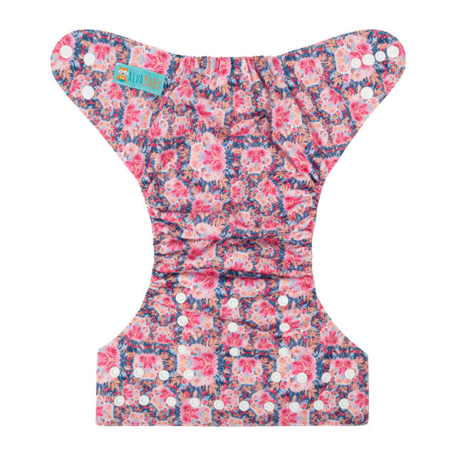 ALVABABY One Size Print Pocket Cloth Diaper -Flowers(H348A)