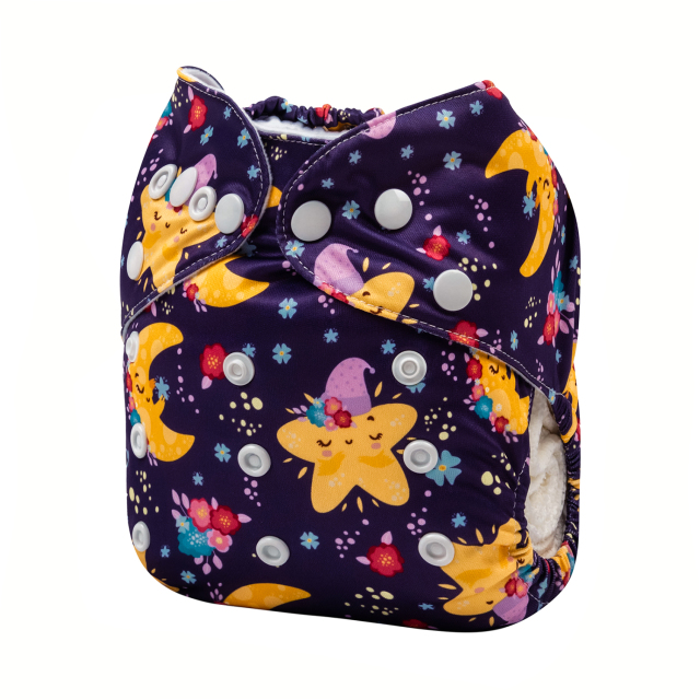 ALVABABY One Size Print Pocket Cloth Diaper -Stars(H375A)