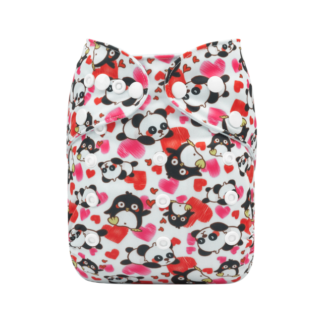 ALVABABY One Size Print Pocket Cloth Diaper -Love and animals(H363A)