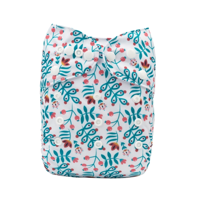 ALVABABY One Size Print Pocket Cloth Diaper-Leaves (H380A)
