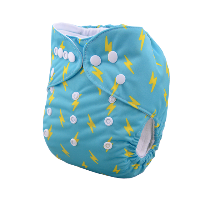 ALVABABY One Size Positioning Printed Cloth Diaper -Pikachu (YD64A)