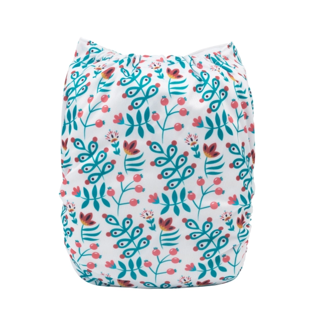 ALVABABY One Size Print Pocket Cloth Diaper-Leaves (H380A)
