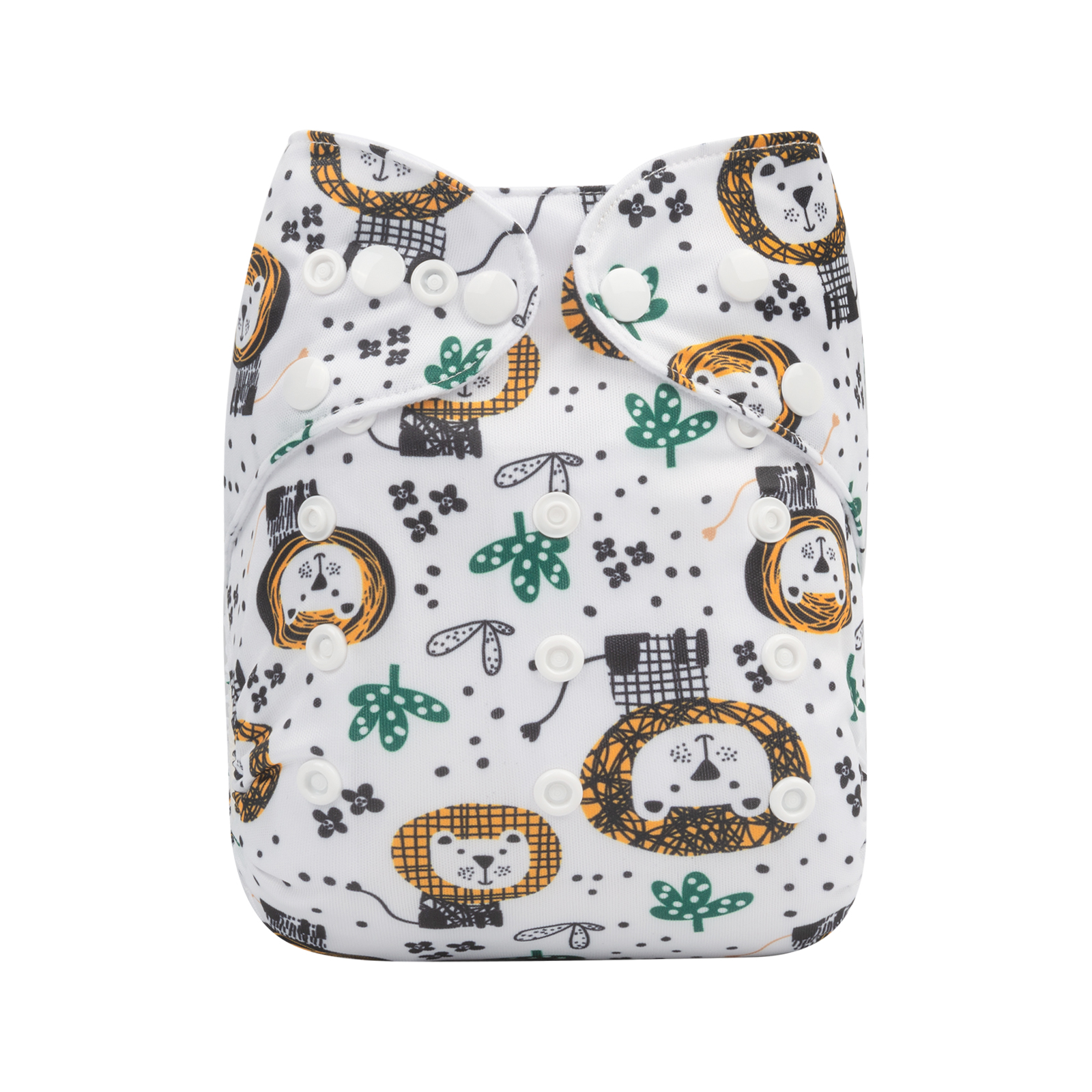ALVABABY Print Cloth Diaper - One Size Adjustable Washable & Reusable Diaper for Babies and Toddlers (Lions, H358A)