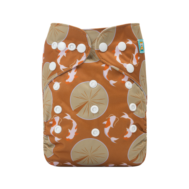 ALVABABY One Size Print Pocket Cloth Diaper-Fishes (H338A)