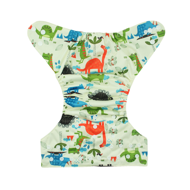 ALVABABY One Size Positioning Printed Cloth Diaper- Dinosaur (YD83A)