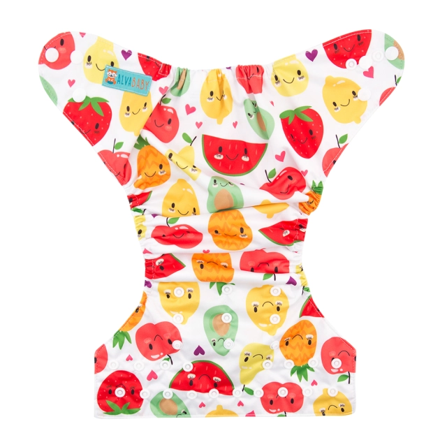 ALVABABY One Size Positioning Printed Cloth Diaper -Fruits(YD169A)