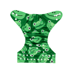 ALVABABY One Size Positioning Printed Cloth Diaper -Frog(YD37A)