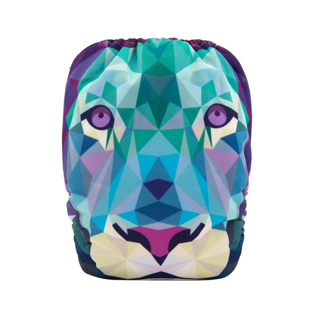 ALVABABY One Size Positioning Printed Cloth Diaper -Lion(YD111A)