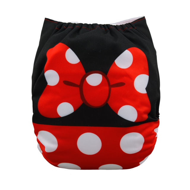 ALVABABY One Size Positioning Printed Cloth Diaper -Minnie(YD70A)