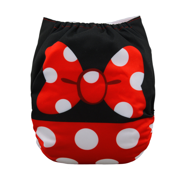 ALVABABY One Size Positioning Printed Cloth Diaper -Minnie(YD70A)