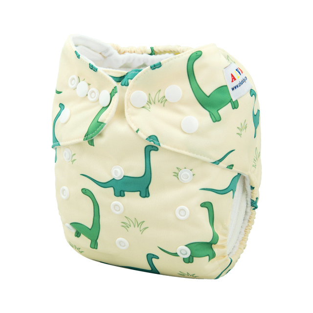 ALVABABY One Size Positioning Printed Cloth Diaper -Dinosaur(YD93A)