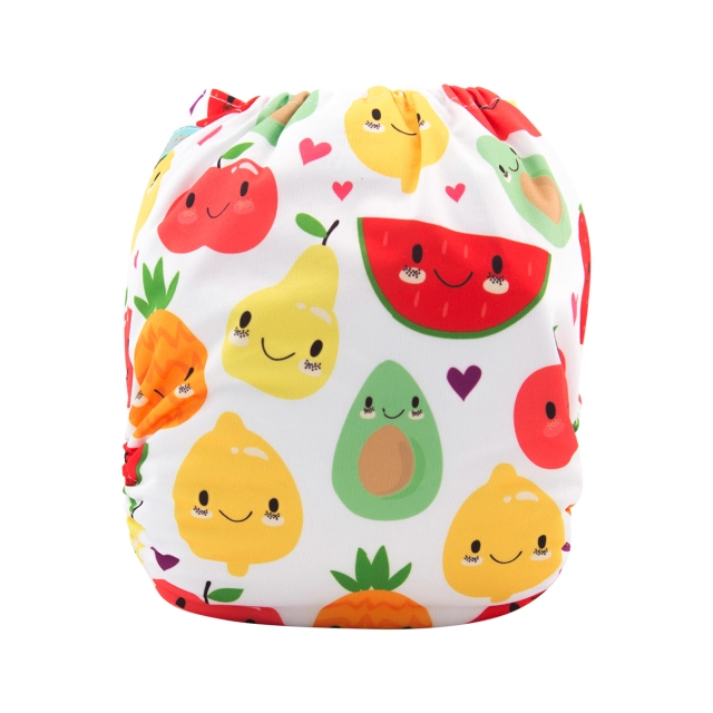 ALVABABY One Size Positioning Printed Cloth Diaper -Fruits(YD169A)