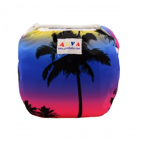 ALVABABY Big Size Positioning Printed Swim Diaper- Coconut tree(ZSWD10A)