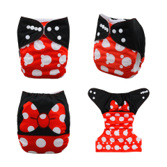 ALVABABY One Size Positioning Printed Cloth Diaper -Minnie(YD70A)