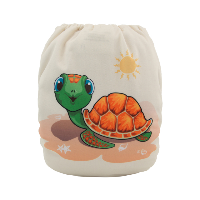 ALVABABY One Size Positioning Printed Cloth Diaper -Turtle(YD152A)