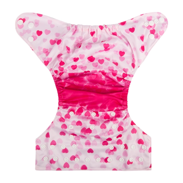 ALVABABY One Size Positioning Printed Cloth Diaper -Love (YDP12A)