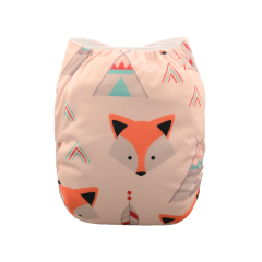 ALVABABY One Size Positioning Printed Cloth Diaper -Fox(YD45A)