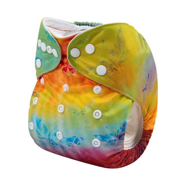 ALVABABY One Size Positioning Printed Cloth Diaper -Color butterfly (YD205A)