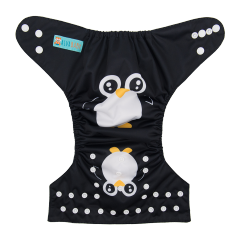 ALVABABY One Size Positioning Printed Cloth Diaper -Penguin(YD149A)
