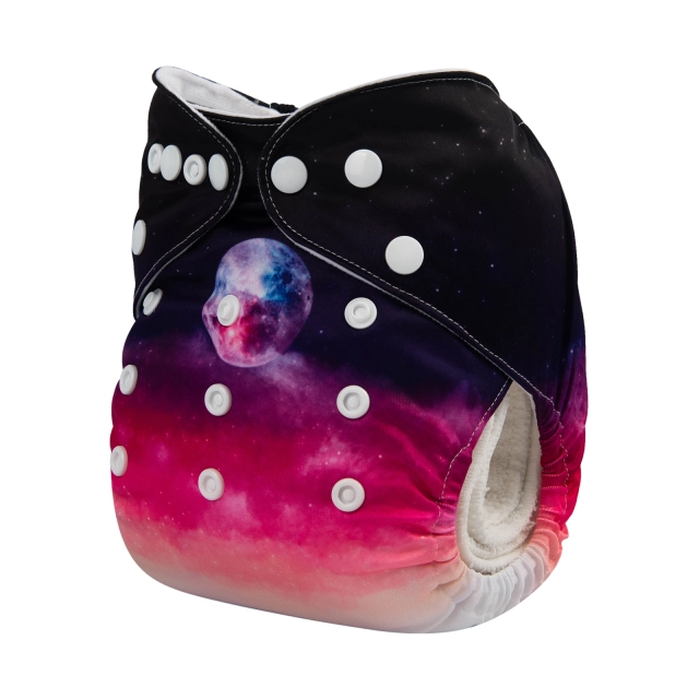 ALVABABY One Size Positioning Printed Cloth Diaper -Moon (YDP20A)
