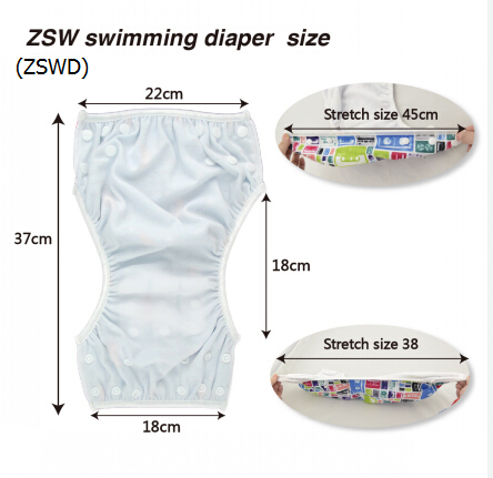 ALVABABY Big Size Printed Swim Diaper -Turtle(ZSW-H022A)