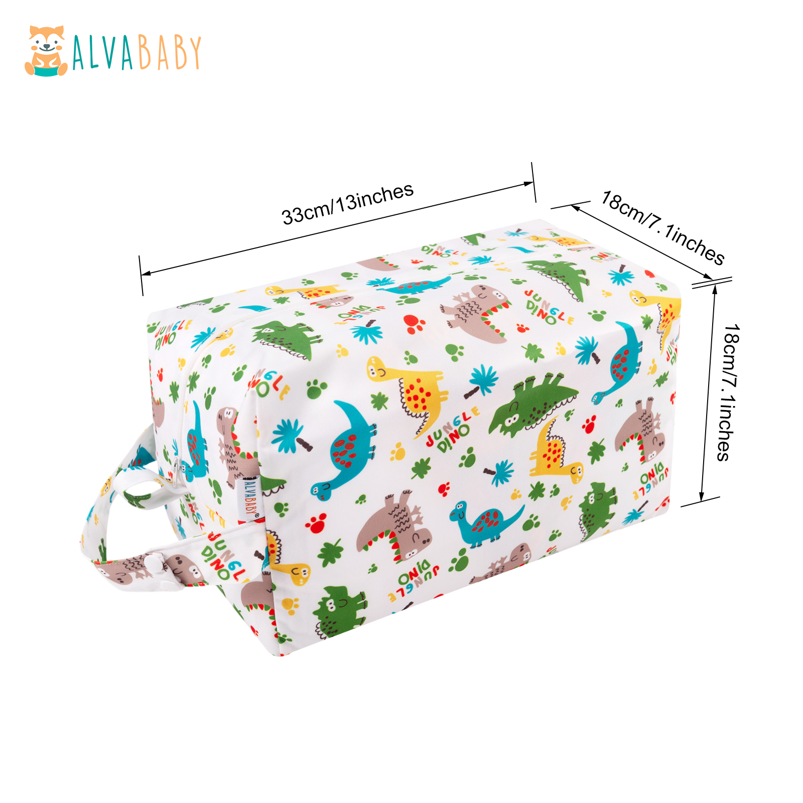 ALVABABY Diaper Pod, Waterproof Wet Bag for Daycare & Travel (Dinosaur, LP-H147A)