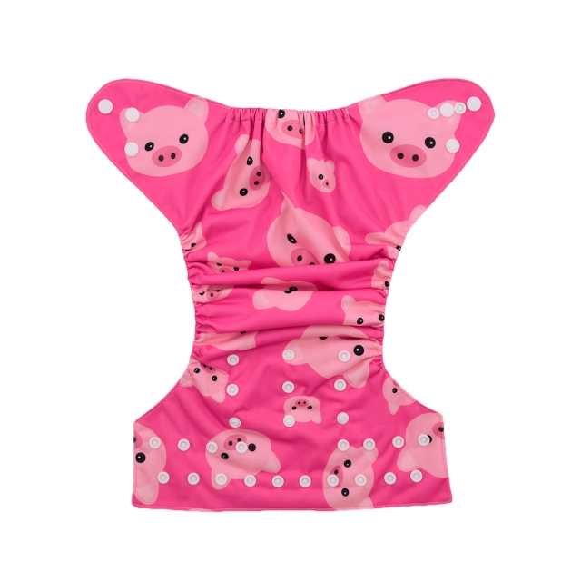 ALVABABY One Size Positioning Printed Cloth Diaper-Pig (YD35A)