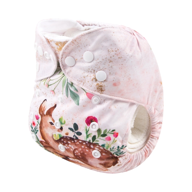 ALVABABY One Size Positioning Printed Cloth Diaper -Elk (YD191A)