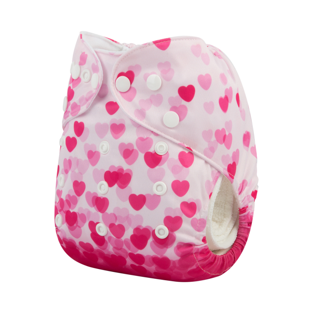 ALVABABY One Size Positioning Printed Cloth Diaper -Love (YDP12A)