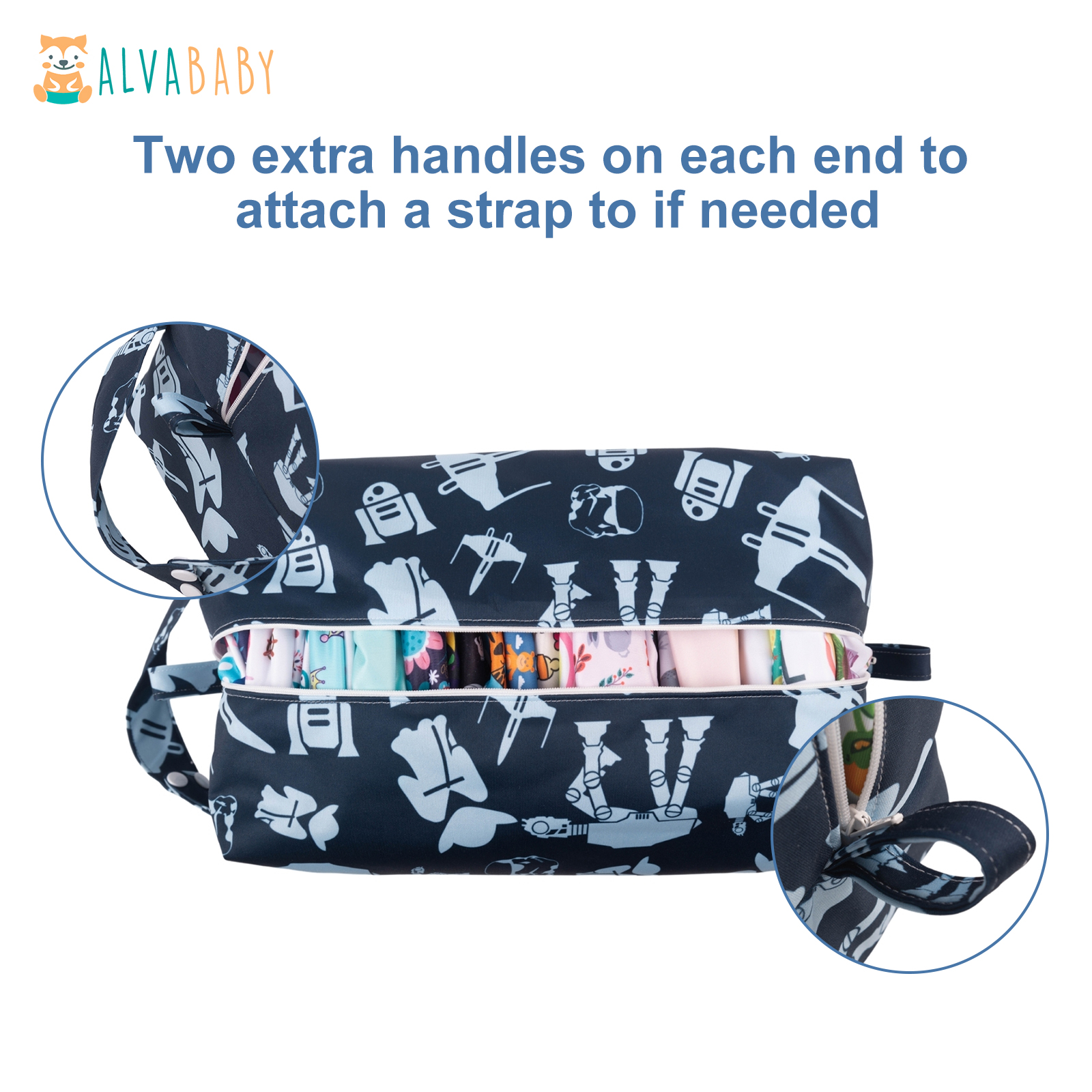 ALVABABY Diaper Pod, Waterproof Wet Bag for Daycare & Travel (Space, LP-H091A)