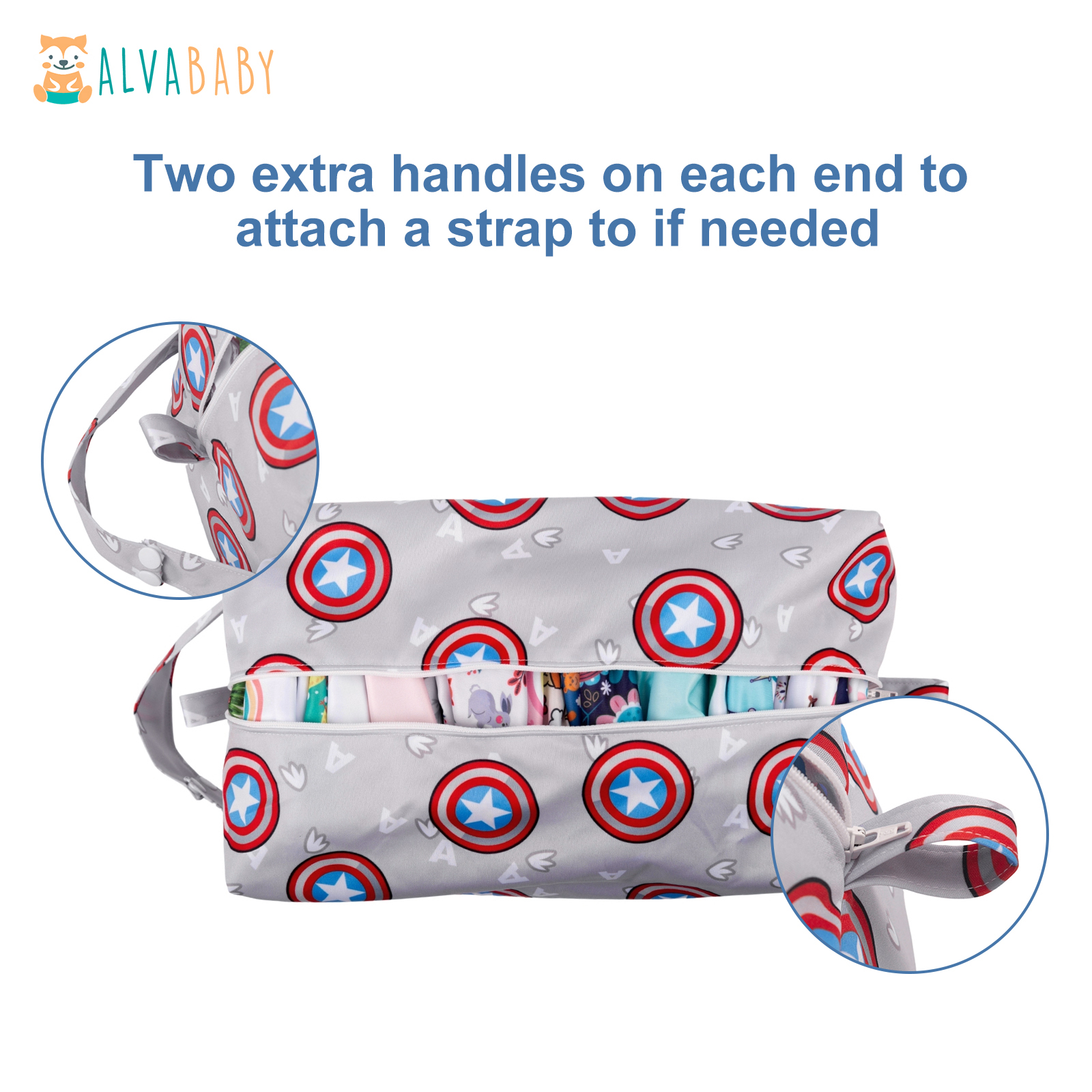 ALVABABY Diaper Pod, Waterproof Wet Bag for Daycare & Travel (Grey, LP-YA54A)