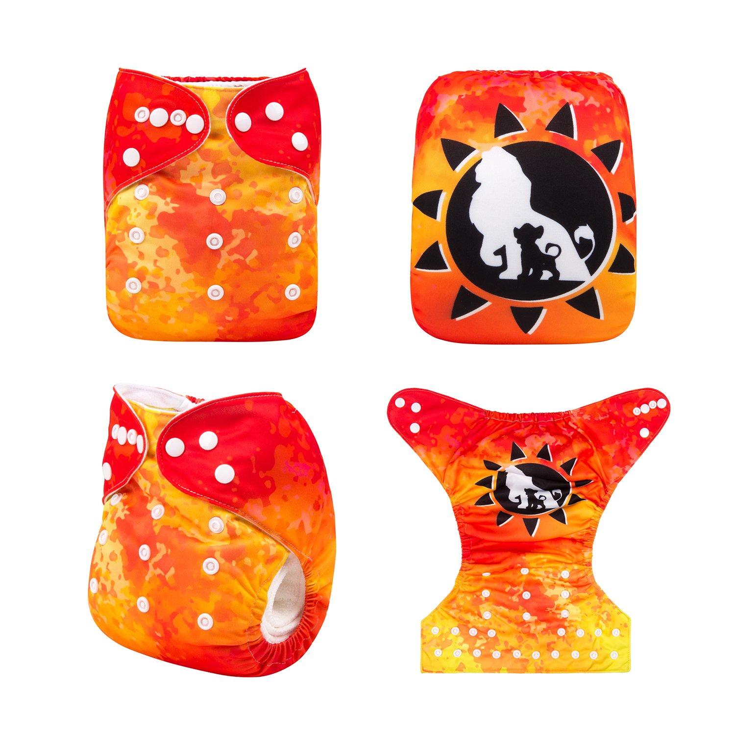 ALVABABY Positioning Cloth Diaper - One Size Adjustable Washable & Reusable Diaper for Babies and Toddlers (The Lion King, YD198A)