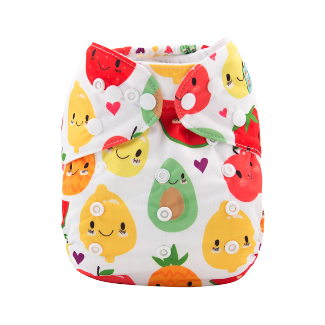 ALVABABY One Size Positioning Printed Cloth Diaper -Fruits(YD169A)