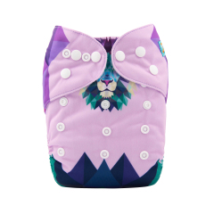 ALVABABY One Size Positioning Printed Cloth Diaper -Lion(YD111A)