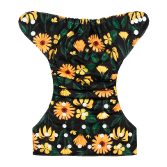 ALVABABY One Size Positioning Printed Cloth Diaper -Little daisy (YD193A)