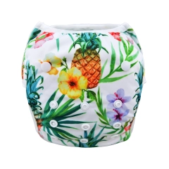 ALVABABY Big Size Swim Diaper Printed Reusable Baby Swim Diaper Large Size- Pineapple(ZSW26A)