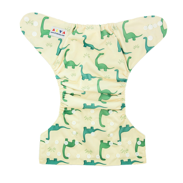 ALVABABY One Size Positioning Printed Cloth Diaper -Dinosaur(YD93A)