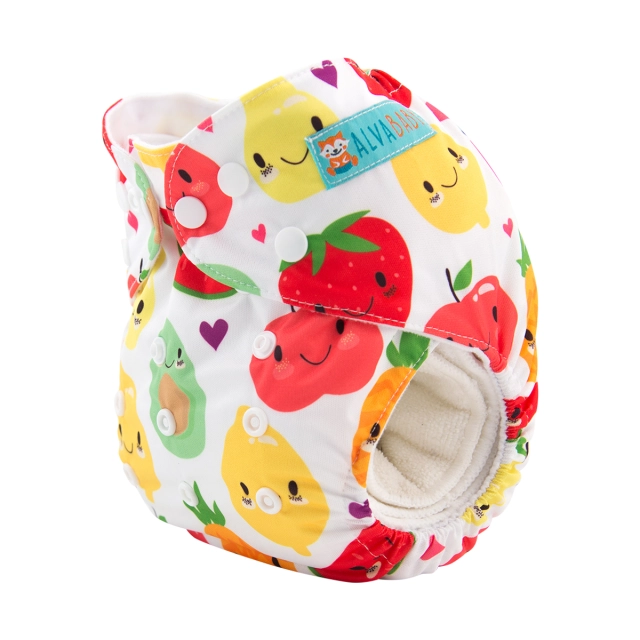 ALVABABY One Size Positioning Printed Cloth Diaper -Fruits(YD169A)