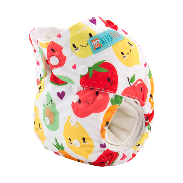 ALVABABY One Size Positioning Printed Cloth Diaper -Fruits(YD169A)