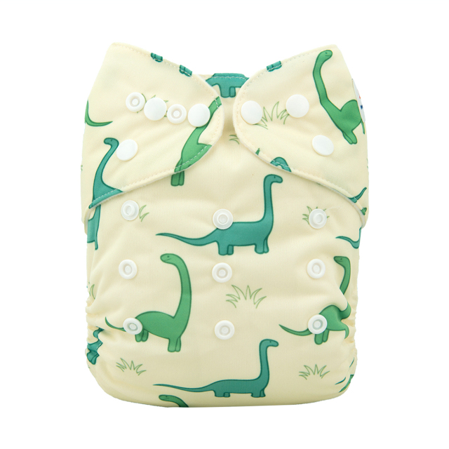 ALVABABY One Size Positioning Printed Cloth Diaper -Dinosaur(YD93A)