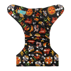 ALVABABY One Size Positioning Printed Cloth Diaper - Sun and ghost (YDP50A)