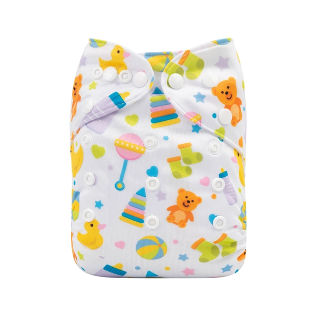 ALVABABY One Size Positioning Printed Cloth Diaper -Toys(YDP65A)