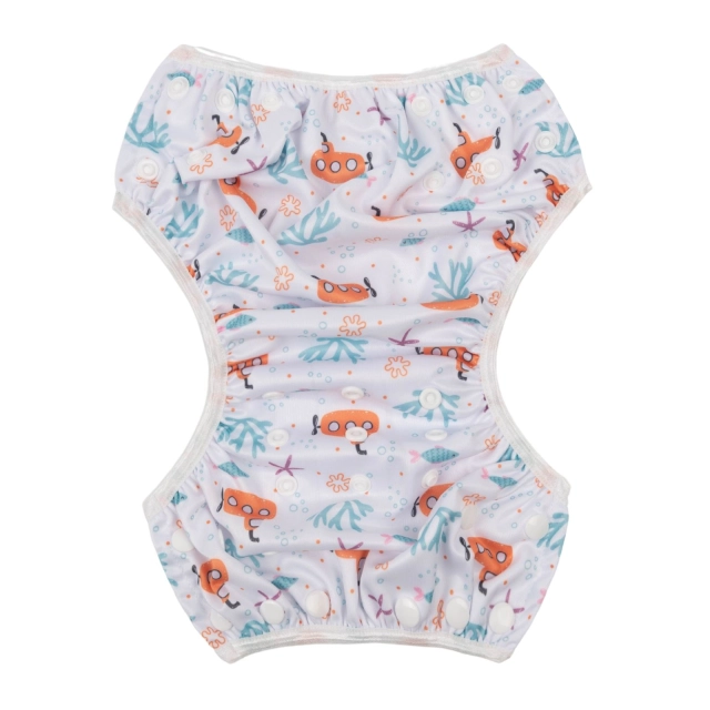 ALVABABY One Size Positioning  Printed Swim Diaper -coral (SWD80A)