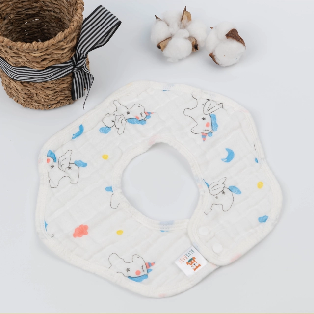 1 set of Muslin 360º Rotate Soft Cotton Baby Bibs -(4MSWZ02A)