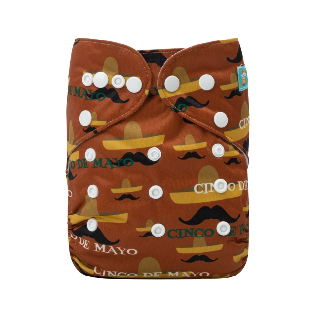 ALVABABY One Size Positioning Printed Cloth Diaper -CUNCO DE MAYO (YDP47A)