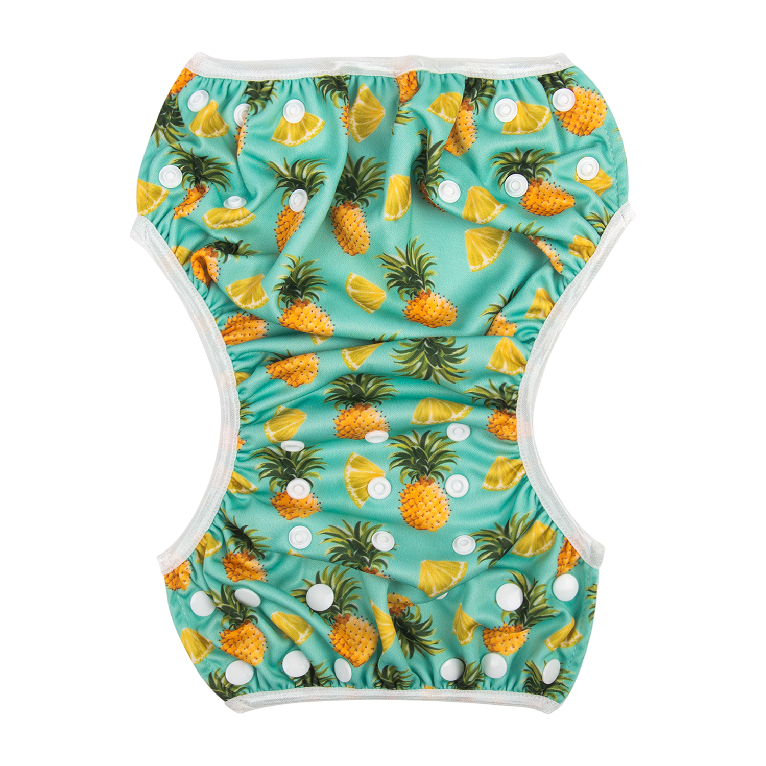 ALVABABY Reusable Swim Diaper - Adjustable One Size Swimwear for Infants & Toddlers (Pineapples, SW74A)