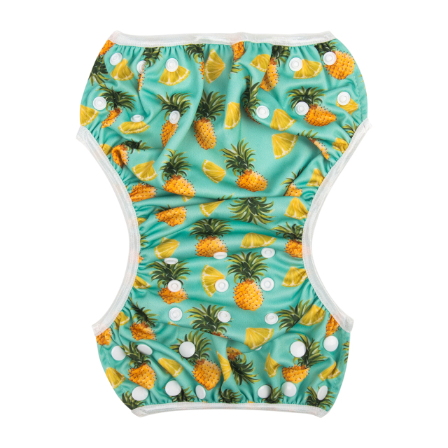 ALVABABY One Size Printed Swim Diaper- Pineapples(SW74A)