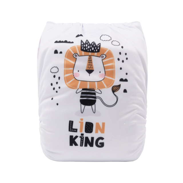 ALVABABY One Size Positioning Printed Cloth Diaper -Lion King(YDP94A)