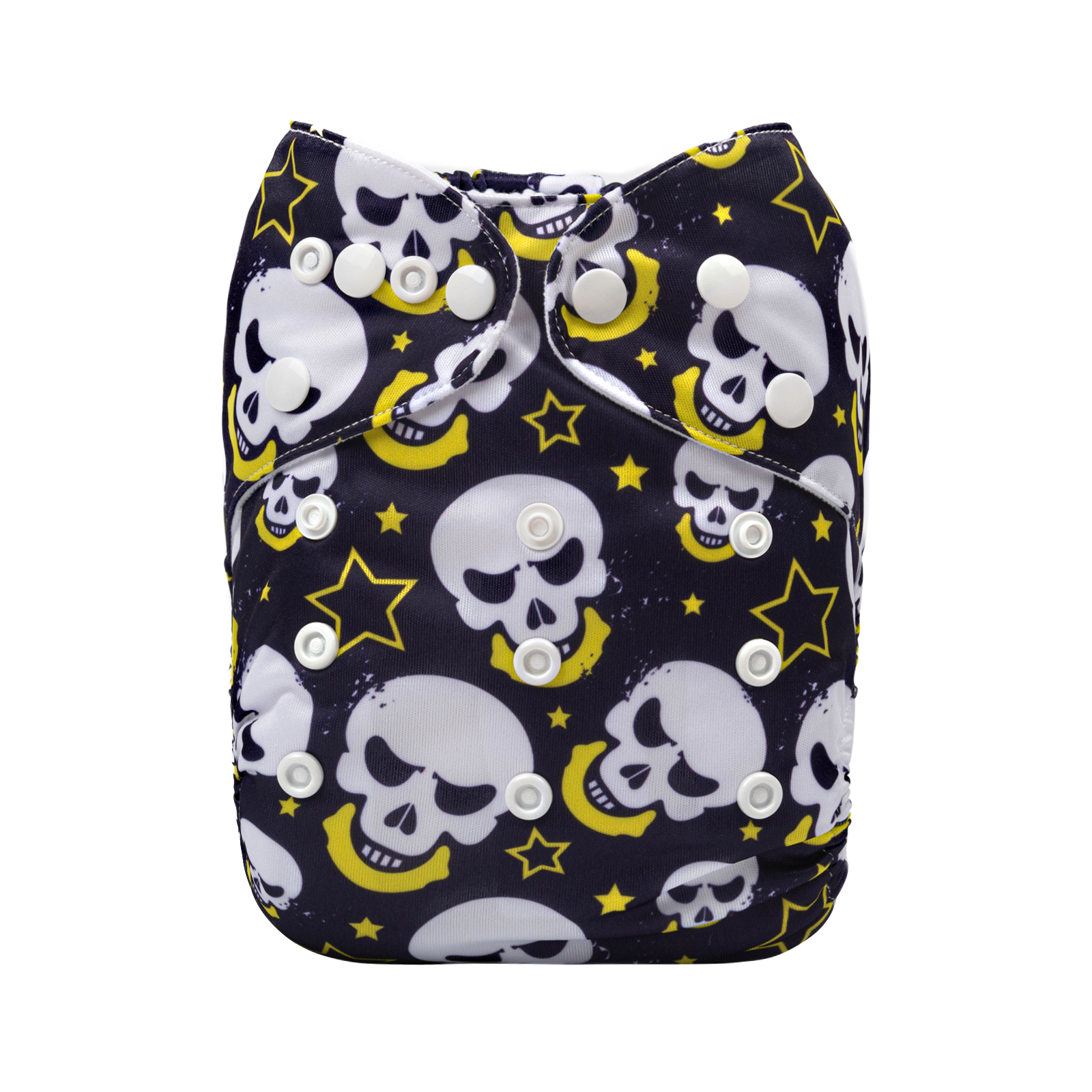 ALVABABY One Size Positioning Printed Cloth Diaper - (Skull, YDP82A)